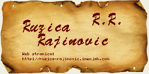 Ružica Rajinović vizit kartica